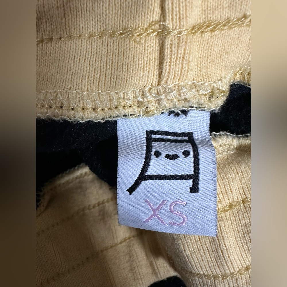 Tsuki Market Fleece Sweatpants Women’s Size XS Black And Yellow - Picture 6 of 7